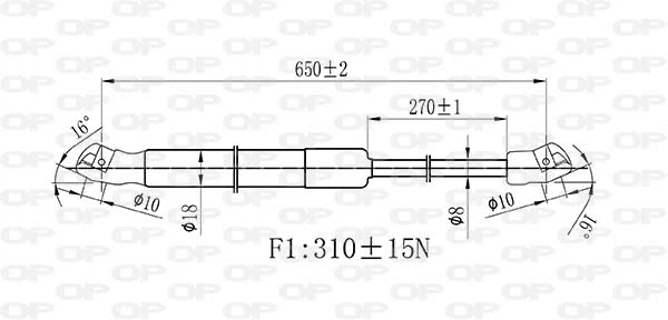 GSR6429.00 OPEN PARTS Газовая пружина, капот (фото 1)