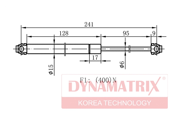 DGS1577BL DYNAMATRIX Газовая пружина, капот (фото 1)