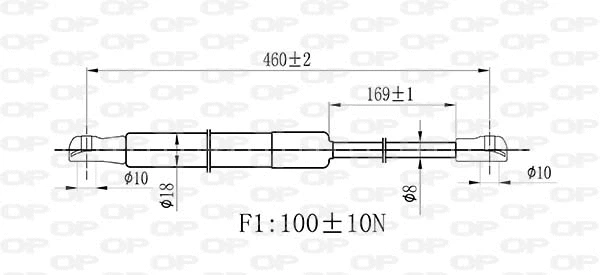 GSR6530.00 OPEN PARTS Газовая пружина, заднее стекло (фото 1)