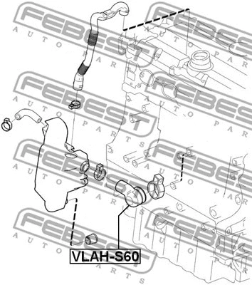 VLAH-S60 FEBEST Шланг, вентиляция картера (фото 2)