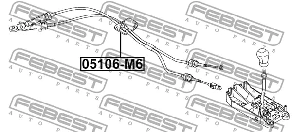 05106-M6 FEBEST Трос, механическая коробка передач (фото 2)