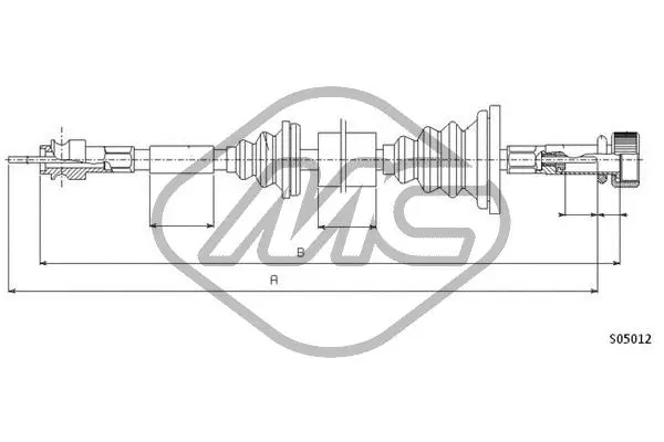80919 METALCAUCHO Тросик спидометра (фото 1)