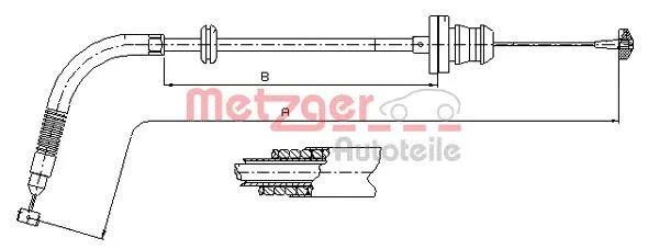 413.25 METZGER Тросик газа (фото 1)