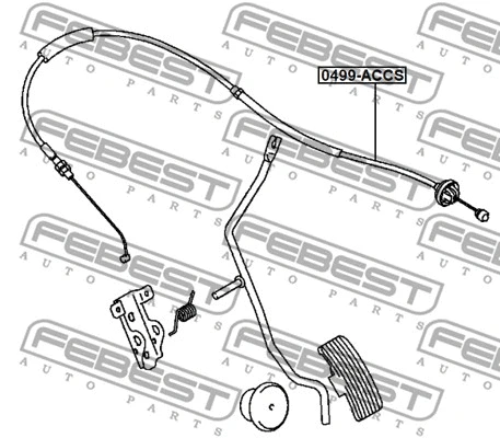 0499-ACCS FEBEST Тросик газа (фото 2)