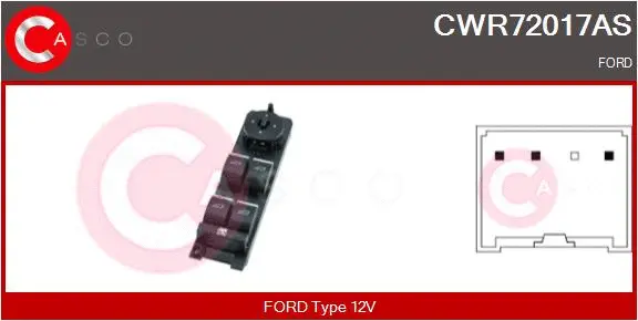 CWR72017AS CASCO Выключатель, стеклолодъемник (фото 1)