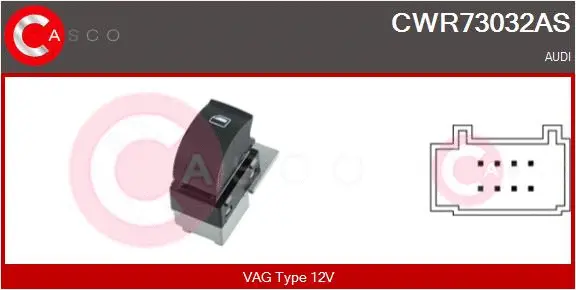 CWR73032AS CASCO Выключатель, стеклолодъемник (фото 1)
