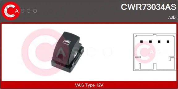 CWR73034AS CASCO Выключатель, стеклолодъемник (фото 1)