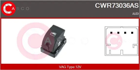 CWR73036AS CASCO Выключатель, стеклолодъемник (фото 1)