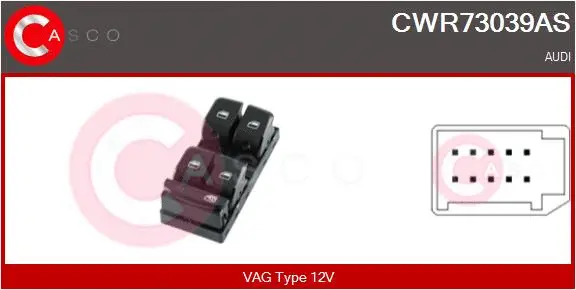 CWR73039AS CASCO Выключатель, стеклолодъемник (фото 1)