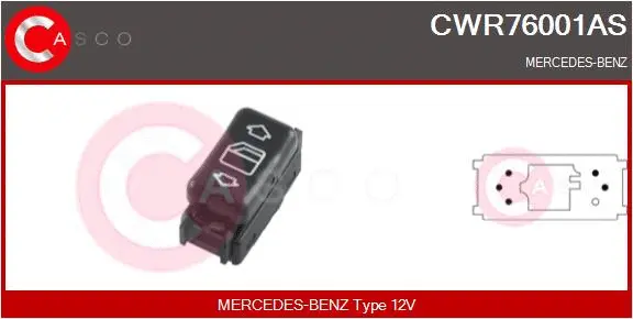 CWR76001AS CASCO Выключатель, стеклолодъемник (фото 1)