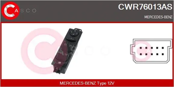 CWR76013AS CASCO Выключатель, стеклолодъемник (фото 1)
