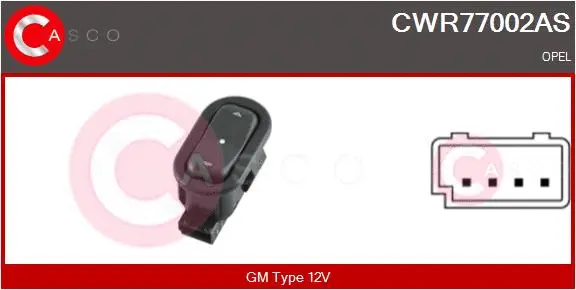 CWR77002AS CASCO Выключатель, стеклолодъемник (фото 1)