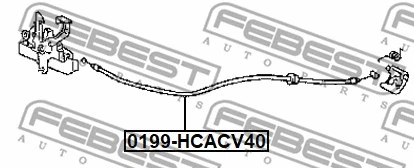 0199-HCASV40 FEBEST Тросик замка капота (фото 2)