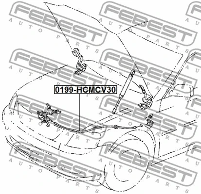 0199-HCMCV30 FEBEST Тросик замка капота (фото 1)