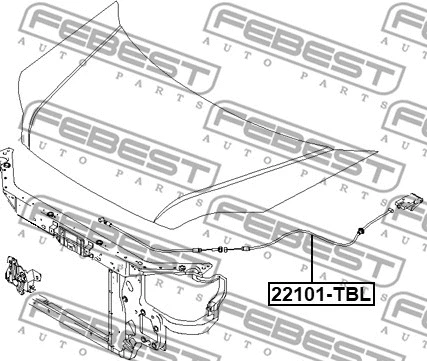 12101-TBL FEBEST Тросик замка капота (фото 2)