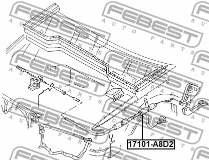 17101-A8D2 FEBEST Тросик замка капота (фото 2)