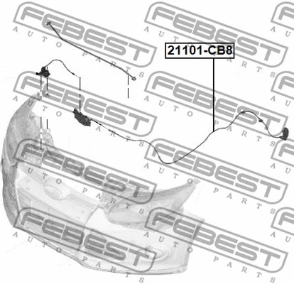 21101-CB8 FEBEST Тросик замка капота (фото 2)