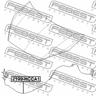 2199-HCCA1 FEBEST Тросик замка капота (фото 2)