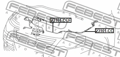23101-CCF FEBEST Тросик замка капота (фото 1)