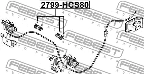 2799-HCS80 FEBEST Тросик замка капота (фото 2)