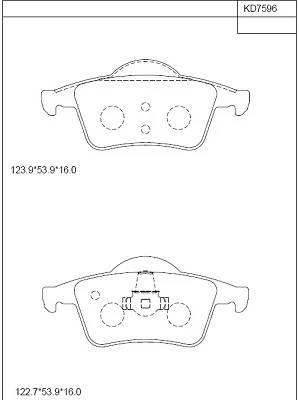 KD7596 ASIMCO Комплект тормозных колодок, дисковый тормоз (фото 2)