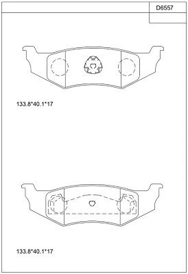 KD6557 ASIMCO Комплект тормозных колодок, дисковый тормоз (фото 2)