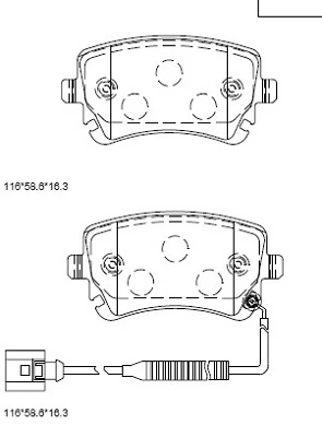 KD7581 ASIMCO Комплект тормозных колодок, дисковый тормоз (фото 2)