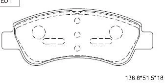 KD7734 ASIMCO Комплект тормозных колодок, дисковый тормоз (фото 2)