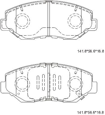 KD1708 ASIMCO Комплект тормозных колодок, дисковый тормоз (фото 2)