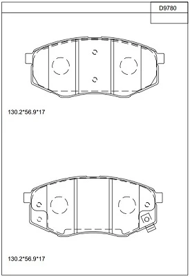 KD9780 ASIMCO Комплект тормозных колодок, дисковый тормоз (фото 2)