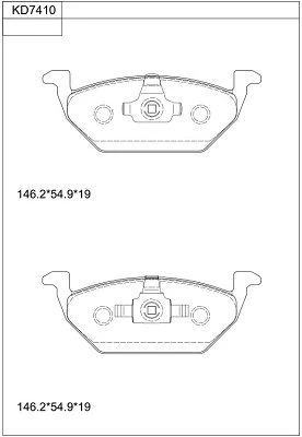 KD7410 ASIMCO Комплект тормозных колодок, дисковый тормоз (фото 1)