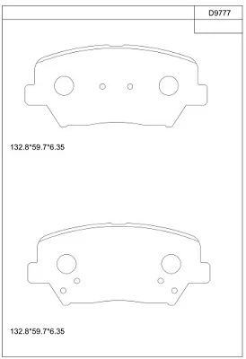 KD9777 ASIMCO Комплект тормозных колодок, дисковый тормоз (фото 2)