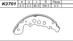 K3701 ASIMCO Комплект тормозных колодок (фото 2)