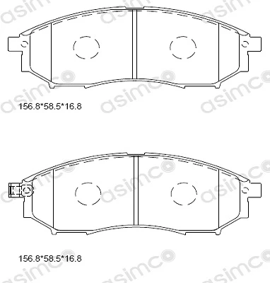 KD1301 ASIMCO Комплект тормозных колодок, дисковый тормоз (фото 2)