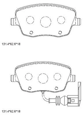 KD7551 ASIMCO Комплект тормозных колодок, дисковый тормоз (фото 2)
