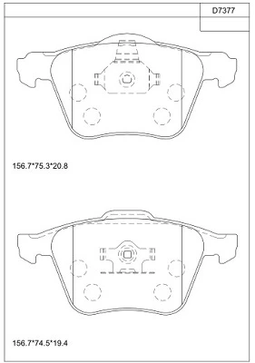 KD7377 ASIMCO Комплект тормозных колодок, дисковый тормоз (фото 2)