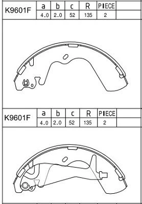 K9601F ASIMCO Комплект тормозных колодок (фото 2)