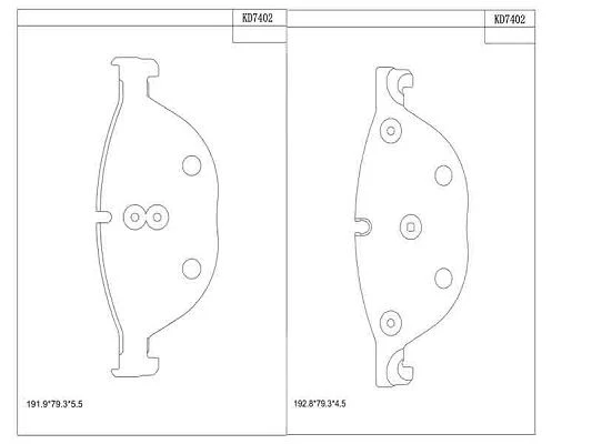 KD7402 ASIMCO Комплект тормозных колодок, дисковый тормоз (фото 2)
