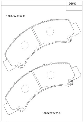 KD3513 ASIMCO Комплект тормозных колодок, дисковый тормоз (фото 2)