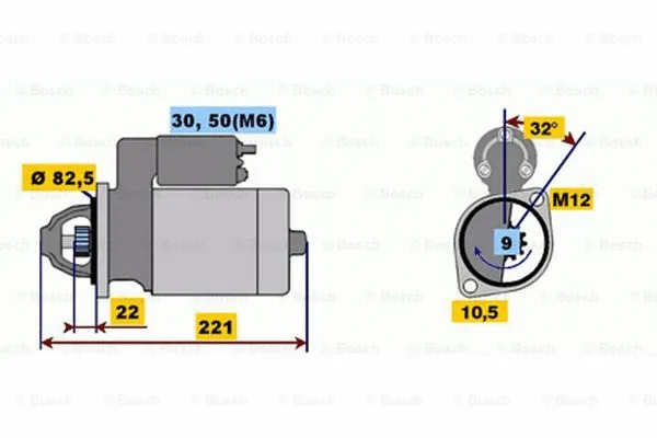 0 001 107 100 BOSCH Стартер (фото 1)