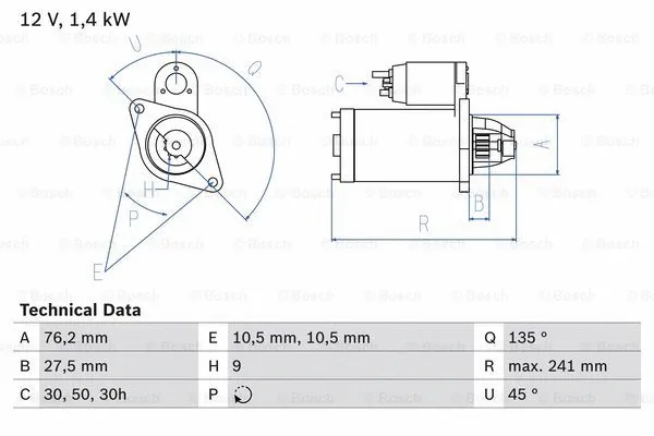 0 986 015 050 BOSCH Стартер (фото 1)