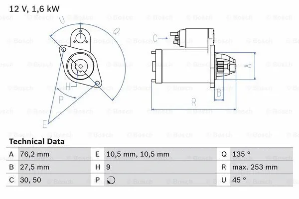 0 986 022 500 BOSCH Стартер (фото 1)