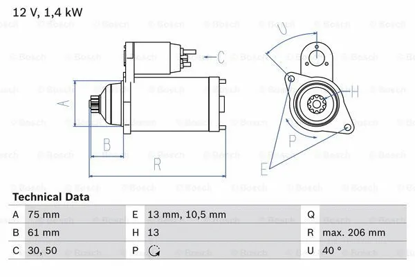 0 986 029 000 BOSCH Стартер (фото 1)