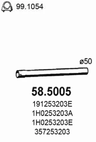 58.5005 ASSO Труба выхлопного газа (фото 1)