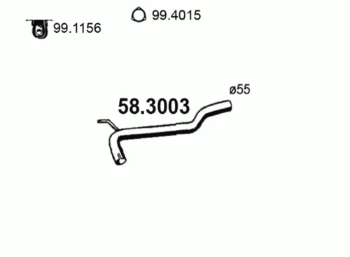 58.3003 ASSO Труба выхлопного газа (фото 2)