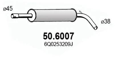 50.6007 ASSO Средний глушитель выхлопных газов (фото 2)