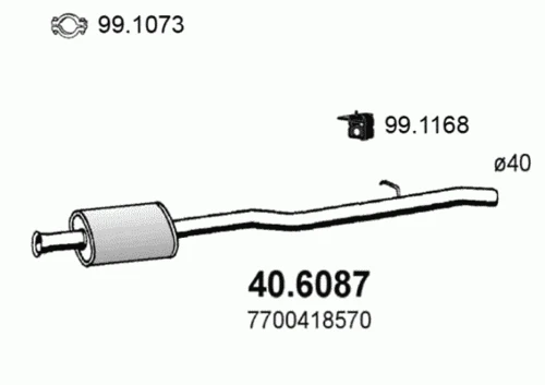 40.6087 ASSO Средний глушитель выхлопных газов (фото 2)