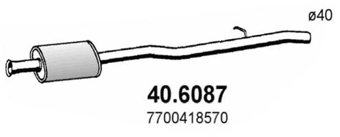 40.6087 ASSO Средний глушитель выхлопных газов (фото 3)