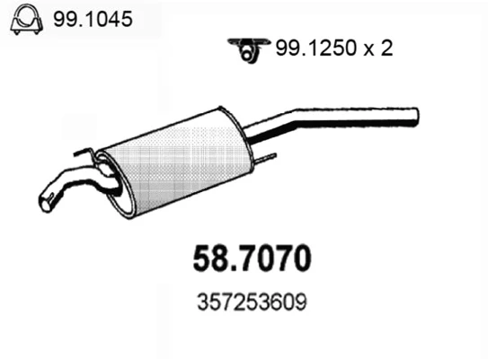 58.7070 ASSO Глушитель выхлопных газов конечный (фото 3)