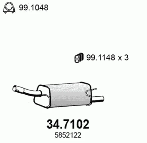 34.7102 ASSO Глушитель выхлопных газов конечный (фото 2)